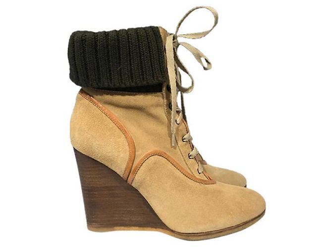 Chloé Stivaletti CHLOE T.EU 36.5 Camoscio Beige - vista 8