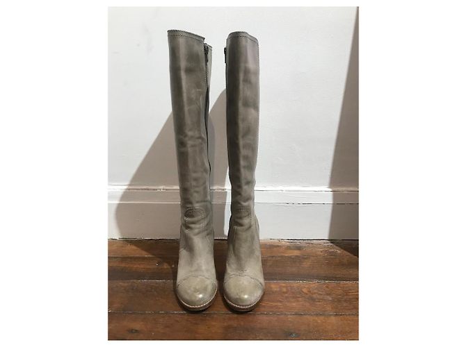 Chloé Botas CHLOE T.EU 36 Cuero Gris - vista 2