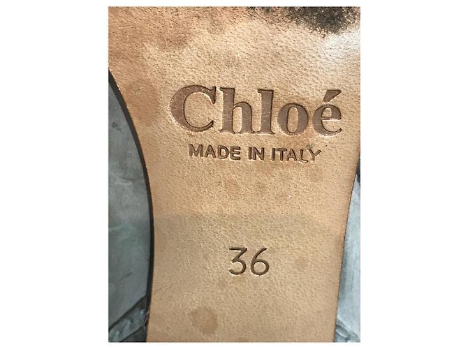 Chloé Botas CHLOE T.EU 36 Cuero Gris - vista 7