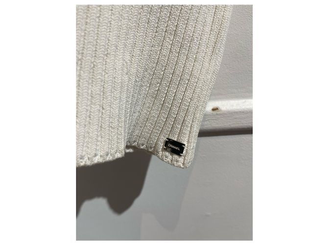 CHANEL Tops T.FR 40 Algodón Blanco - vista 3