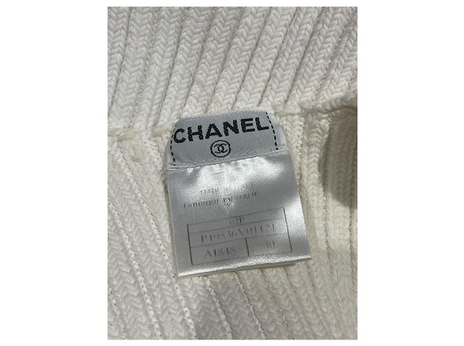 CHANEL Tops T.FR 40 Algodón Blanco - vista 4