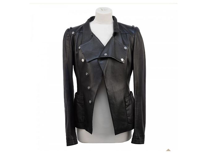 BALENCIAGA Jacken T.FR 40 Leder Schwarz - Ansicht 3