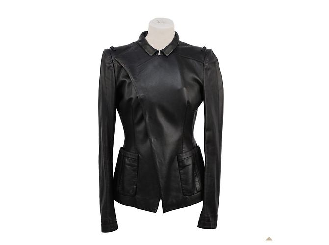 BALENCIAGA Jacken T.FR 40 Leder Schwarz - Ansicht 4