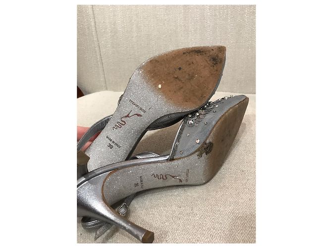 RENE CAOVILLA Absätze T.EU 39 Leder Silber - Ansicht 2