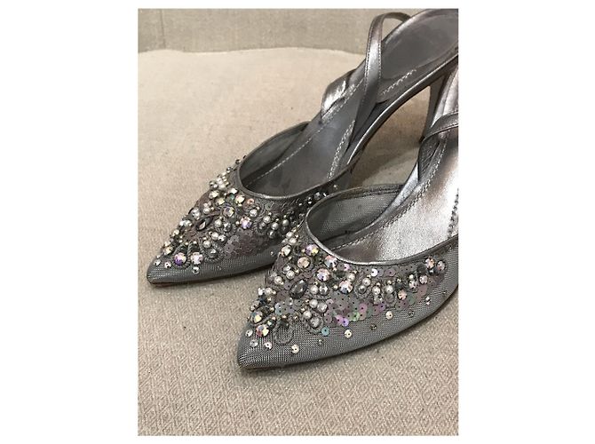 RENE CAOVILLA Absätze T.EU 39 Leder Silber - Ansicht 4