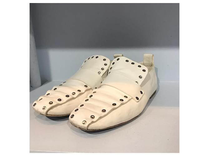 Céline Mule e zoccoli CELINE T.EU 40 Pelle Bianco - vista 3