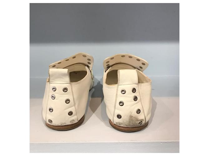 Céline Mule e zoccoli CELINE T.EU 40 Pelle Bianco - vista 4