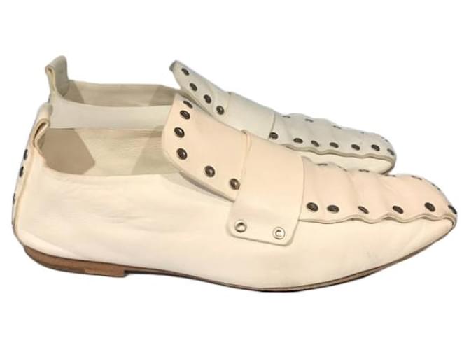 Céline Mule e zoccoli CELINE T.EU 40 Pelle Bianco - vista 7