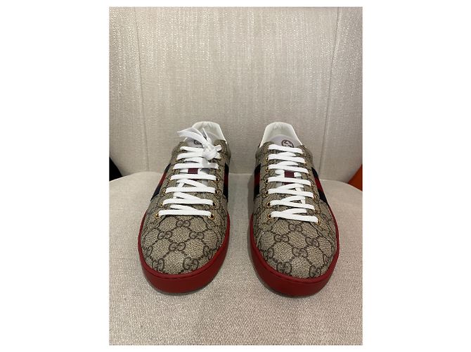 Zapatillas GUCCI T.EU 44 Tela Beige - vista 2