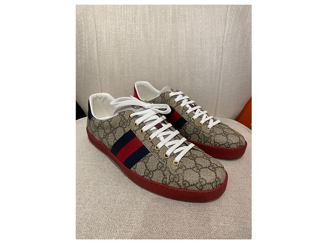 Zapatillas GUCCI T.EU 44 Tela Beige - vista 3