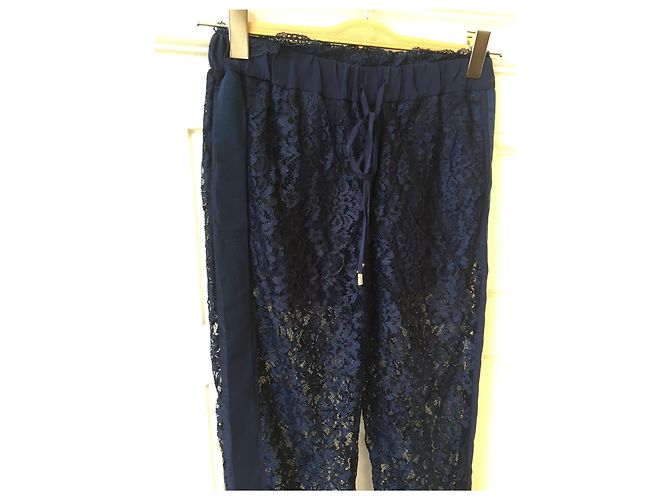 ERMANNO SCERVINO Pantalones T.FR 36 Viscosa Azul marino - vista 2