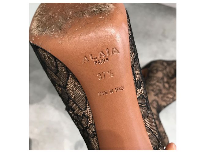 Alaïa Botines ALAIA T.EU 37.5 Cuero Negro - vista 6