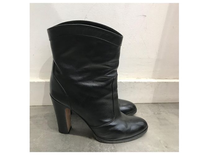 Botines GIANVITO ROSSI T.EU 37.5 Cuero Negro - vista 2