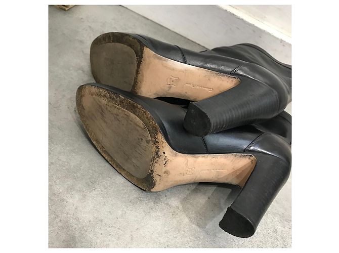 Botines GIANVITO ROSSI T.EU 37.5 Cuero Negro - vista 5