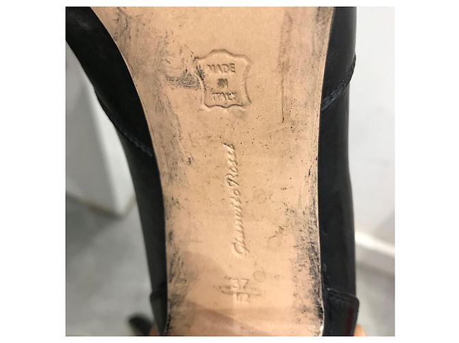 Botines GIANVITO ROSSI T.EU 37.5 Cuero Negro - vista 6