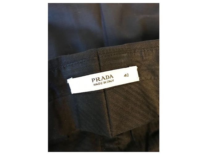 Pantalones PRADA T.International S Lana Negro - vista 4