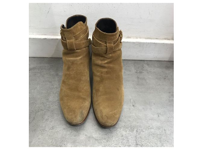 SAINT LAURENT Stivaletti T.EU 36.5 Camoscio Cammello - vista 2