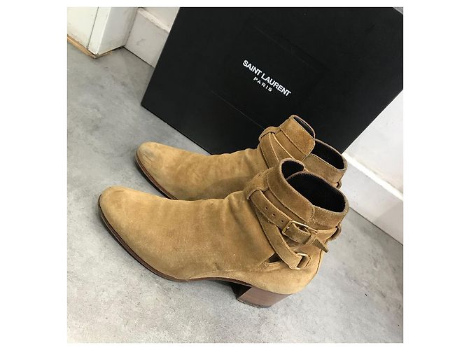 SAINT LAURENT Stivaletti T.EU 36.5 Camoscio Cammello - vista 7