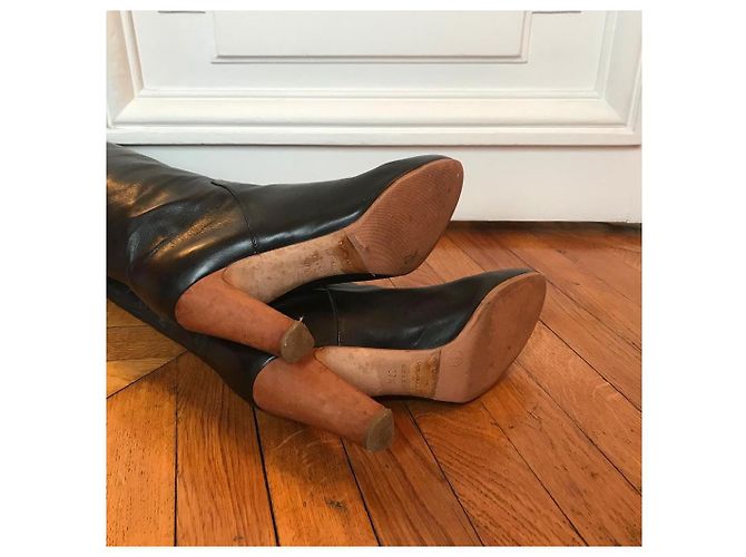 Botas SERGIO ROSSI T.EU 37.5 Cuero Negro - vista 3