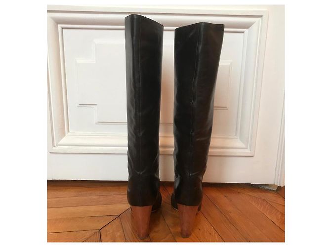 Botas SERGIO ROSSI T.EU 37.5 Cuero Negro - vista 4