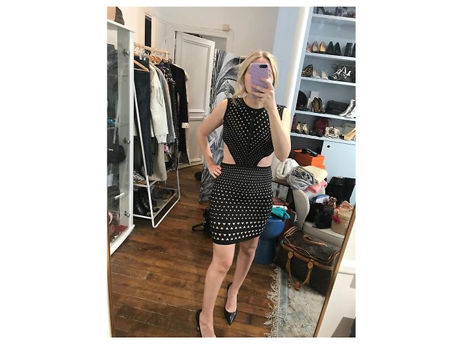 HERVE LEGER Kleid T.International M Viskose Schwarz - Ansicht 2