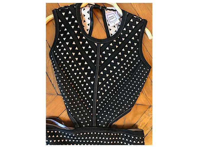 HERVE LEGER Kleid T.International M Viskose Schwarz - Ansicht 3