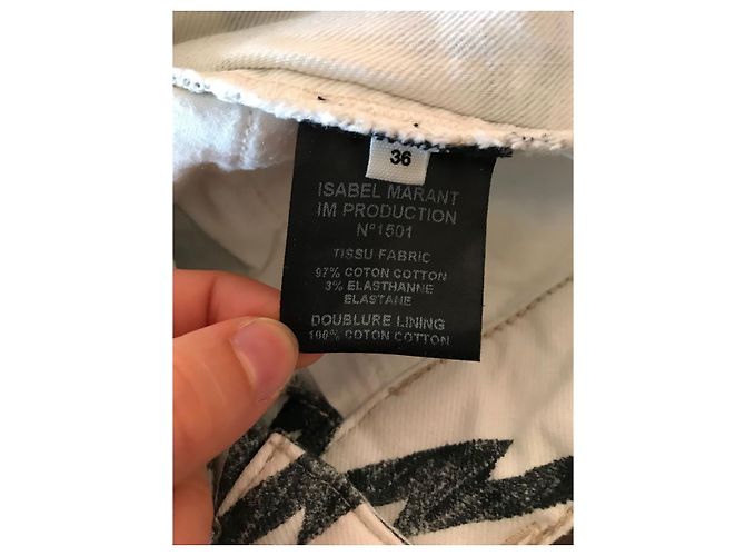 ISABEL MARANT ETOILE Jeans T.FR 36 Algodón Blanco - vista 4