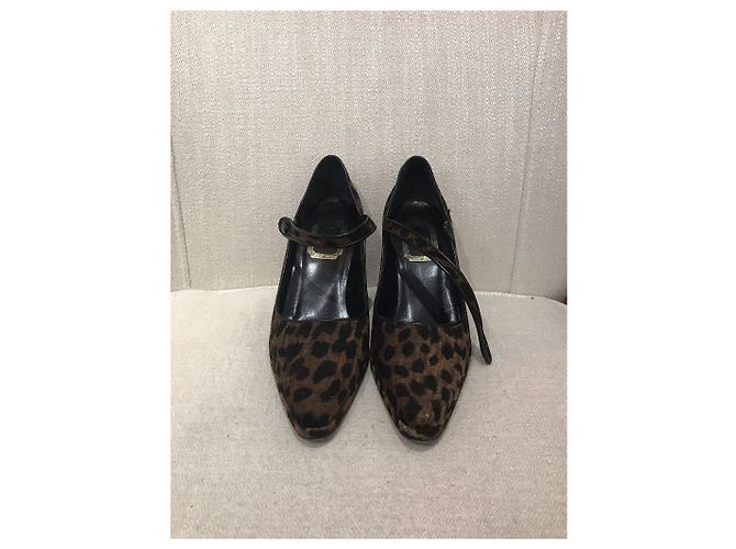 Tacchi DIOR T.EU 37.5 Tessuto Marrone - vista 2