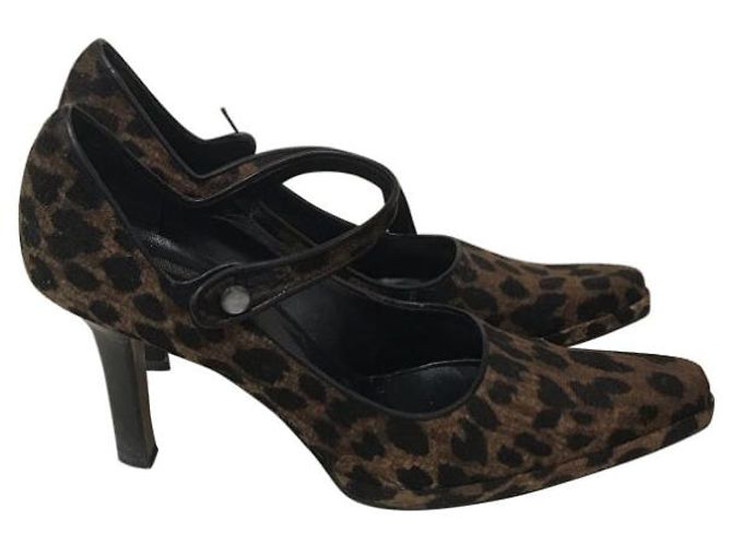 Tacchi DIOR T.EU 37.5 Tessuto Marrone - vista 8