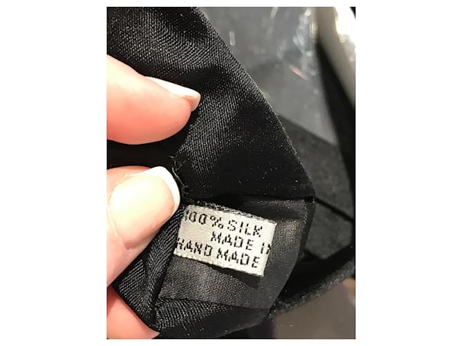 Cravatta Dior in seta nera con ape ricamata Nero - vista 4
