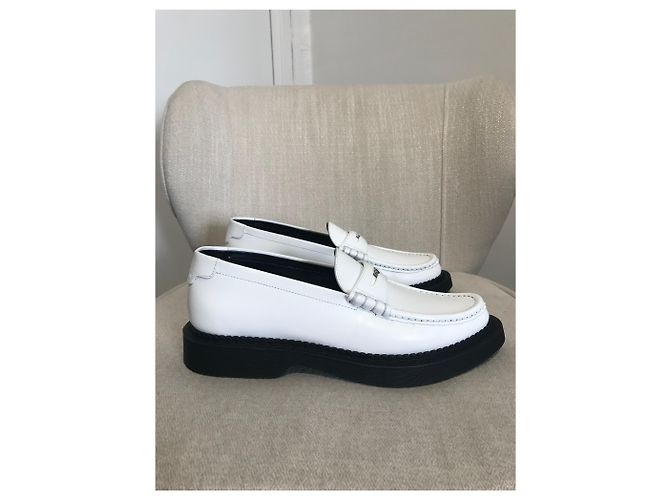 SAINT LAURENT Mules e zoccoli T.EU 41 Pelle Bianco - vista 2