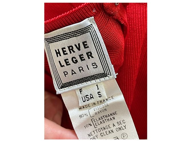 HERVE LEGER Kleid T.International S Viskose Rot - Ansicht 4