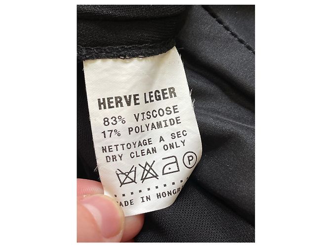 HERVE LEGER Kleid T.International S Viskose Schwarz - Ansicht 6