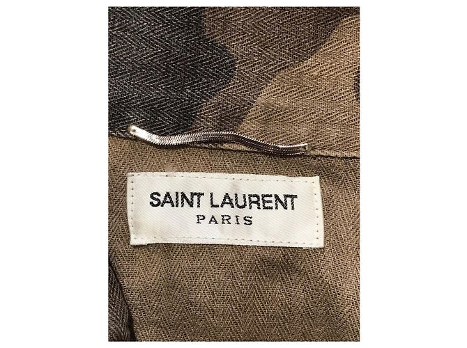Chaqueta SAINT LAURENT T.International S Algodón Caqui - vista 4