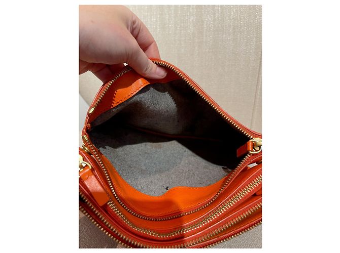 Céline Bolsas CELINE T. Couro Laranja - vista 12