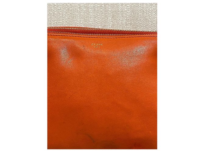Céline Bolsas CELINE T. Couro Laranja - vista 2