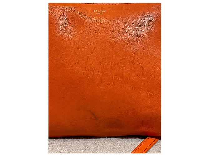 Céline Bolsas CELINE T. Couro Laranja - vista 3