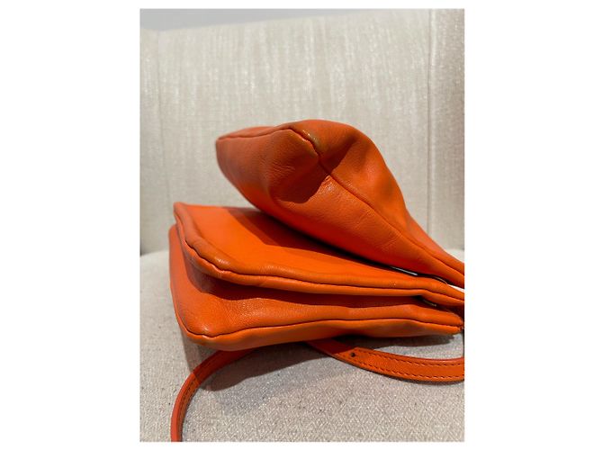 Céline Bolsas CELINE T. Couro Laranja - vista 7