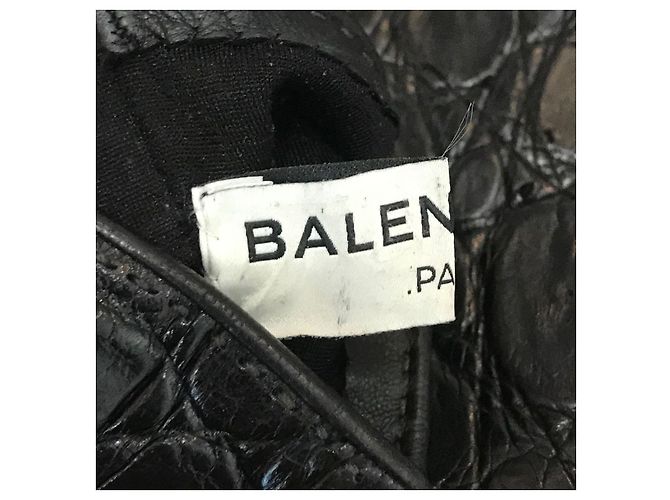 BALENCIAGA Handschuhe T.Zoll 7 Leder Schwarz - Ansicht 6