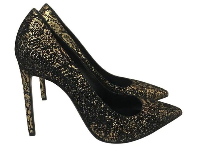 SAINT LAURENT Tacchi T.EU 39 Tessuto Nero - vista 6