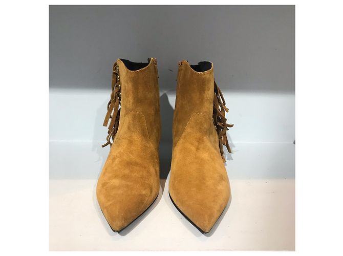SAINT LAURENT Stivaletti T.EU 36.5 Camoscio Cammello - vista 2