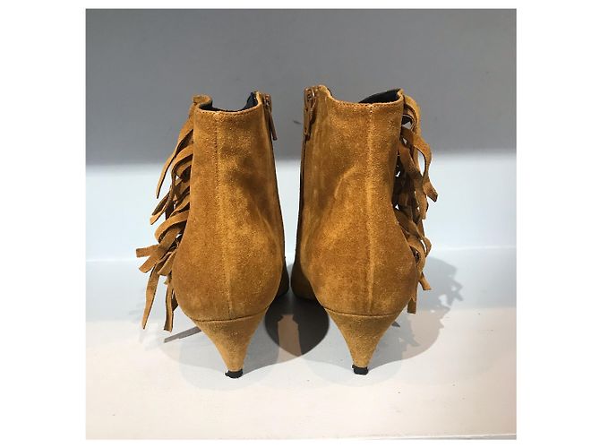 SAINT LAURENT Stivaletti T.EU 36.5 Camoscio Cammello - vista 3