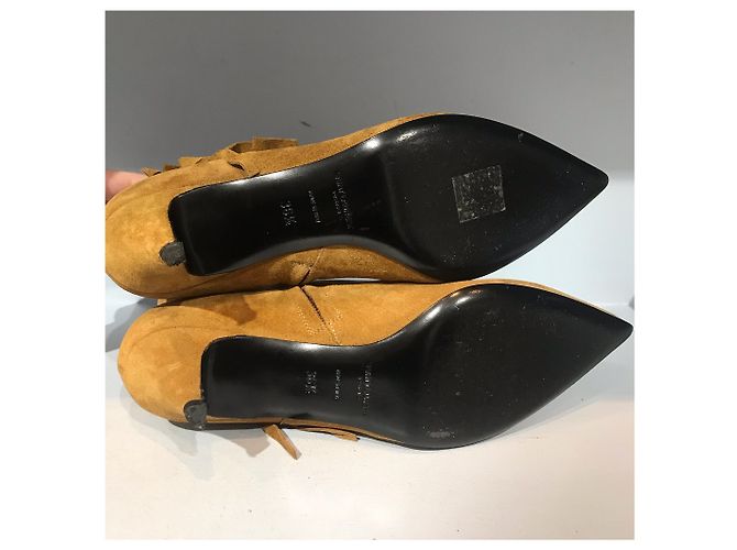 SAINT LAURENT Stivaletti T.EU 36.5 Camoscio Cammello - vista 4