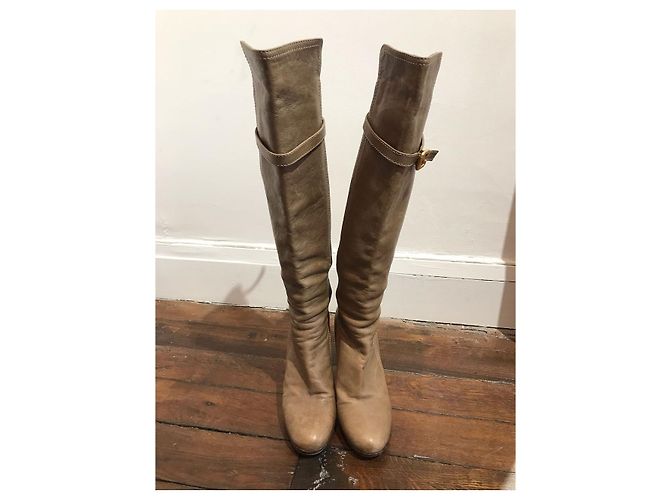 Chloé Botas CHLOE T.EU 36 Cuero Beige - vista 3