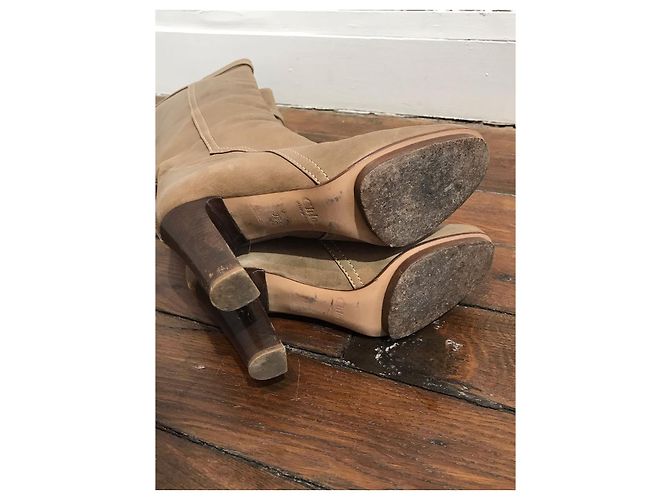 Chloé Botas CHLOE T.EU 36 Cuero Beige - vista 7