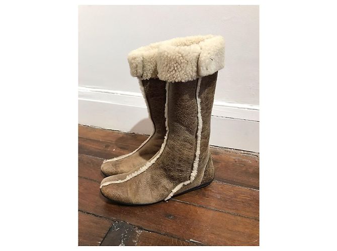 Botas PRADA T.EU 37 Cuero Beige - vista 4