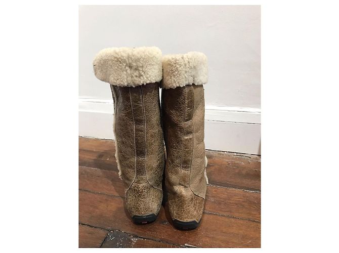 Botas PRADA T.EU 37 Cuero Beige - vista 5