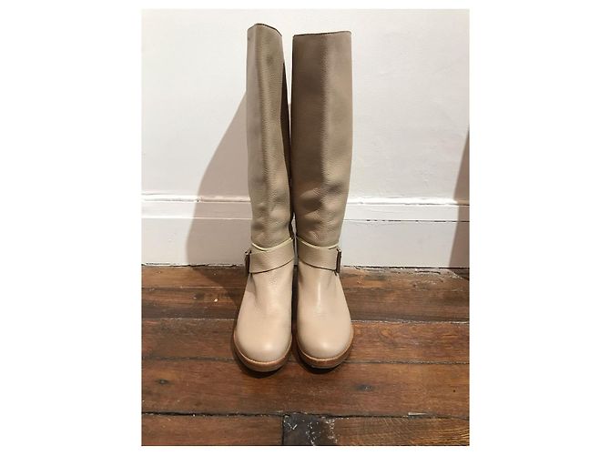 Chloé Botas CHLOE T.EU 36 Cuero Beige - vista 4