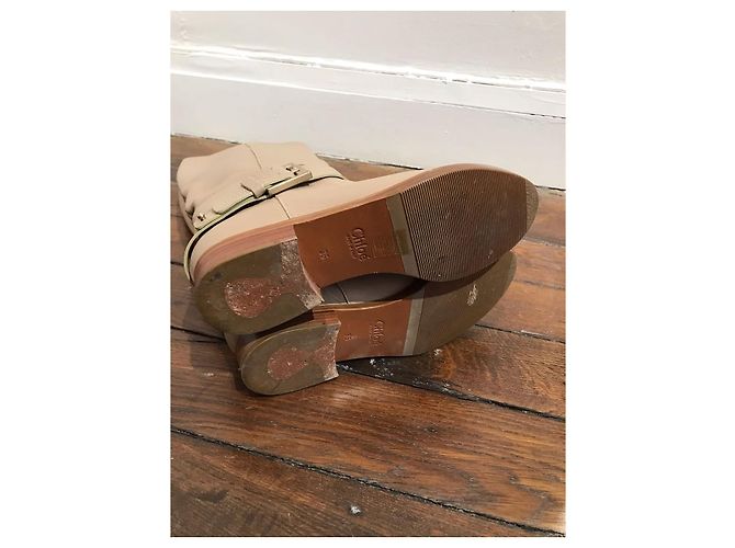 Chloé Botas CHLOE T.EU 36 Cuero Beige - vista 7