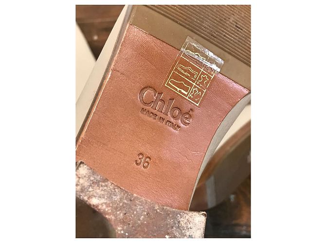Chloé Botas CHLOE T.EU 36 Cuero Beige - vista 8